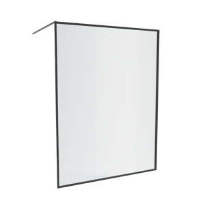 Balmani Framed Walk-In-Dusche 160 x 210 cm Relief Glas, inklusive Coating, matt schwarz Profil