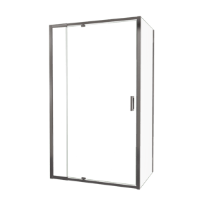 Luca Varess Vidor Telescope douchehoek met draaideur en vaste zijwand 120 x 80 cm helder glas glans chroom profiel