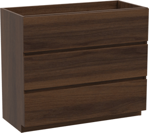 Storke Edge staande wastafelonderkast 100 x 46 cm notenhout 3 lades
