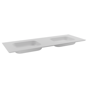 Balmani Eclips Doppelwaschtisch matt weiße Solid Surface 150 x 55 cm