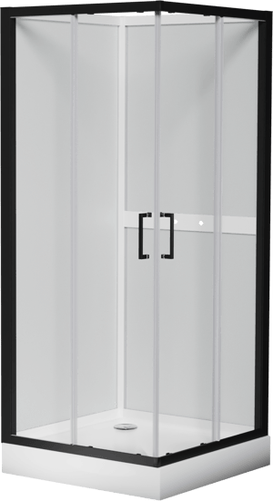 Luca Varess Talan douchecabine met schuifdeuren 90 x 90 cm helder glas mat zwart profiel