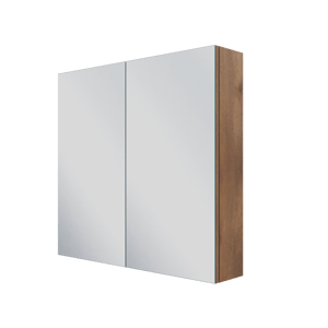 Linie Montro Spiegelschrank Bad: 80 x 75 cm, braune Eiche