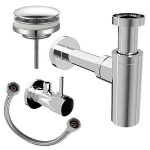 Santeg set d'installation pour vasques lave-mains chrome brillant