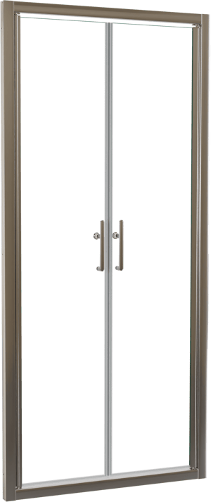 Linie Cadiz Dusche Pendeltür 90 cm x 190 cm Klarglas Brushed Chrome Profil