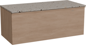 Balmani Forma meuble salle de bains suspendu 120 x 55 cm chêne naturel avec Stretto tablette simple ou double en terrazzo greige terrazzo, Nervure droite symétrique horizontale