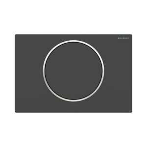 Sigma10 plaque de déclenchement ronde, noir mat/chrome brillant pour Sigma UP320 ou UP720 bâti-support