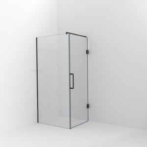 Balmani Modular inloopdouche met deur: 100 x 200 cm met deur 80 cm, Helder glas, Brushed GunMetal profielen