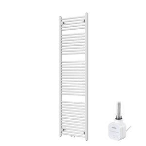 Vipera Kanza Einzel Handtuchheizkörper 50 x 180 cm Elektrische Heizung Weiß glänzend Seiten- und Mittelanschluss 800W, inkl. Widerstand