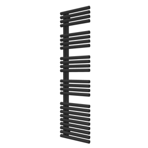 Vipera Avila enkele handdoekradiator 50 x 187 cm centrale verwarming mat zwart middenaansluiting 1204W