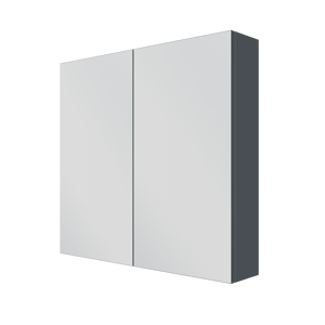 Linie Montro Spiegelschrank Bad: 80 x 75 cm, Blau Anthrazit