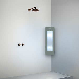 Sunshower Plus S d'angle en saillie en organic grey avec lumière infrarouge et UV