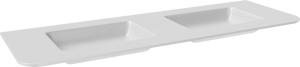 Balmani Moon dubbele wastafel mat witte Solid Surface 160 x 55 cm
