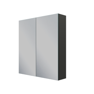 Linie Montro Spiegelschrank Bad: 70 x 75 cm, Schwarz Matt