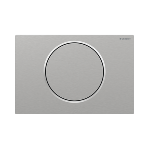 Sigma10 Betätigungsplatte verschraubbar, rund, Brushed Inox/Inox glänzend für Sigma UP320 und UP720 Einbauspülkasten