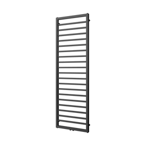 Vipera Listona enkele handdoekradiator 180 x 50 cm zowel elektrisch als cv mogelijk mat zwart zij- en middenaansluiting 911W