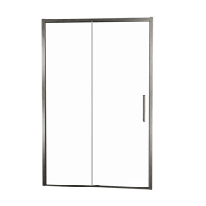 Balmani Senses Design Dusche Schiebetür, umkehrbar, 120 cm x 210 cm, Klarglas, Profil Brushed GunMetal, inklusive Coating