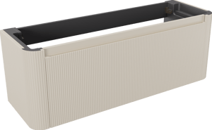 Storke Soft zwevende wastafelonderkast 140 x 46 cm Sand mat 2 lades vert. sym. Groef