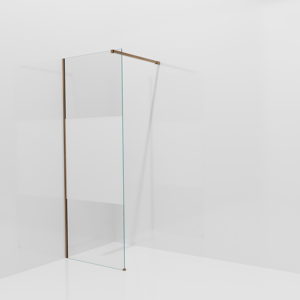 Balmani Modular inloopdouche: 80 x 200 cm, Helder glas met matte strook met coating, Brushed Rosegold profielen