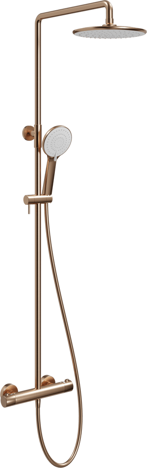 Linie Neptunus colonne de douche de pluie robinet thermostatique Brushed Rosegold