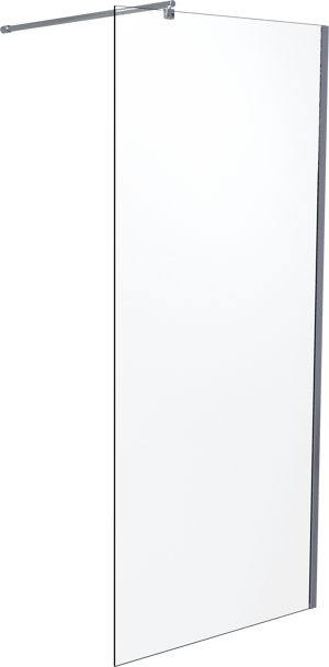 SanyOne Walk-In Dusche: 90 x 195 cm, Klarglas, Chrom Profil, glänzend