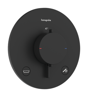 Hansgrohe Ecostat Comfort S inbouw thermostaat 2 uitgangen mat zwart EN1717