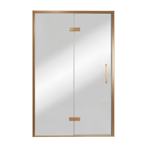 Balmani Senses Design douche draaideur links 140 cm x 210 cm Reflex spiegelglas, Brushed Rosegold profielen, met coating