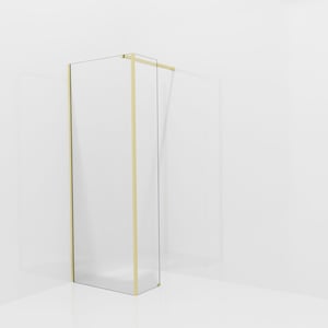 Balmani Modular Walk-In Dusche mit fester Seitenwand: 80 x 200 cm, Ribs, inklusive Coating, Profil Brushed Champagne Gold