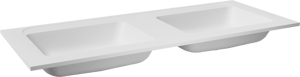 Balmani Tablo Strada dubbele wastafel matte composietmarmer (wit) 135 x 55 cm