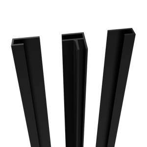 Linie lot de profilés d'angle + profilés latéraux pour panneau mural salle de bain 260 cm noir mat