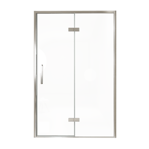 Balmani Senses Design porte pivotante à droite 140 cm x 210 cm verre transparent, Profil chrome, coating inclus