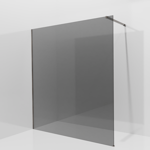Balmani Modular inloopdouche: 180 x 200 cm, Rookglas, Brushed GunMetal profielen