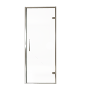 Balmani Senses Design porte pivotante à droite 90 cm x 210 cm verre transparent, Profil chrome