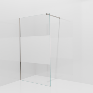Balmani Modular douche à l'italienne: 120 x 200 cm, Verre transparent avec bande mate, Profil Brushed CoolMetal