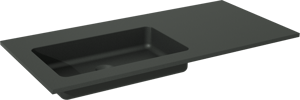 Storke Scuro asymmetrisch linkse wastafel mat kwarts 100 x 46 cm