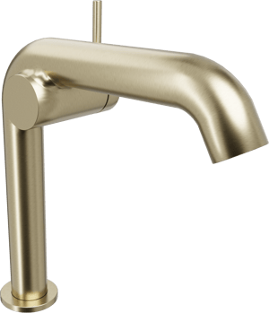 Blaufoss Round M EcoStart standaard wastafelkraan brushed champagne gold