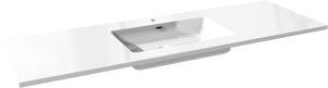 Storke Diva enkele wastafel glanzend composiet marmer 155 x 52 cm