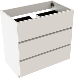 Storke Edge meuble sous-lavabo a poser 85 x 52 cm blanc mat 3 tiroirs