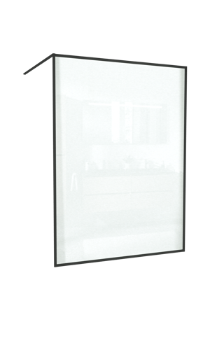 Balmani Framed Walk-In-Dusche 140 x 210 cm Klarglas, inklusive Coating, matt schwarzes Profil
