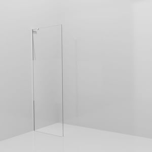 Balmani Modular inloopdouche: 80 x 200 cm, Helder glas met matte strook, Glanzend chroom profielen met L-Shape