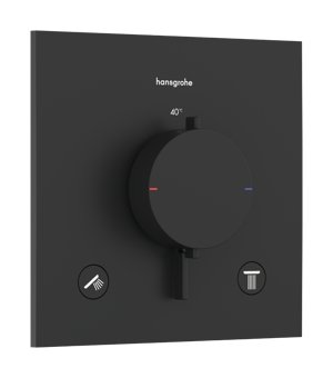 Hansgrohe Ecostat Comfort E inbouw thermostaat 2 uitgangen mat zwart