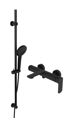 Blaufoss Bodan robinet baignoire thermostatique avec set douchette noir mat