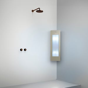 Sunshower Plus S d'angle en saillie en sand white avec lumière infrarouge et UV