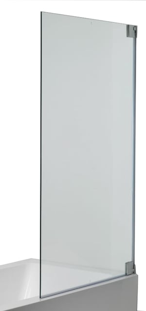 Luca Varess Pure Badewannenaufsatz: 90 cm, Klarglas, Chrom Profil