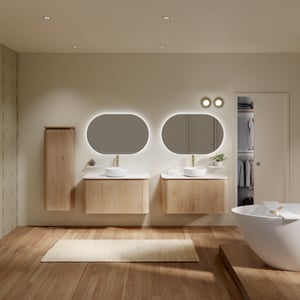 Balmani Moon meuble salle de bains avec tablette pour vasques Moon