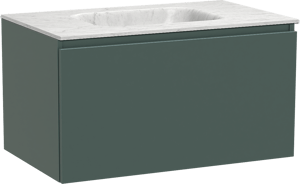 Balmani Sfera by Lucida zwevend badkamermeubel 90 x 55 cm forest met Tablo Arcato enkele wastafel in marmer carrara