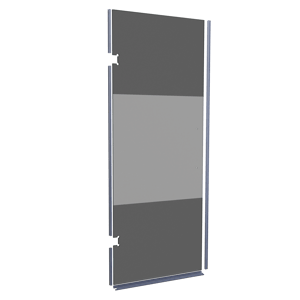 Balmani Modular Panneau en verre et joints pour porte de douche à gauche 841 mm Verre fumé avec bande matte, coating inclus