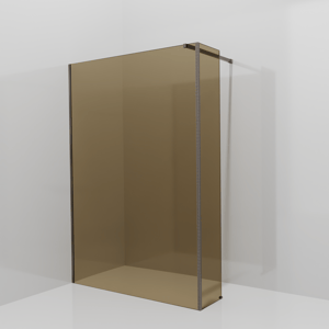 Balmani Modular Walk-In Dusche mit fester Seitenwand: 140 x 200 cm, Bronze Glas, Profil Brushed GunMetal