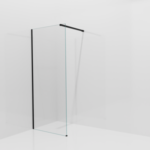 Balmani Modular Walk-In Dusche: 90 x 200 cm, Klarglas, Profil Schwarz matt