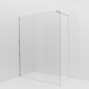 Balmani Modular inloopdouche: 160 x 200 cm, Helder glas met coating, Brushed Champagne Gold profielen