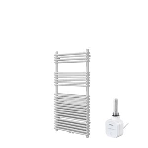 Vipera Alegria sèche-serviettes Doublé 60 x 120 cm chauffage électrique blanc brillant raccordement latéral et central possible 1000W, résistance incluse
